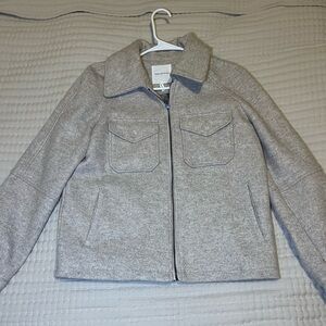 Avec Les Filles Heather Taupe Wool Blend Jacket!